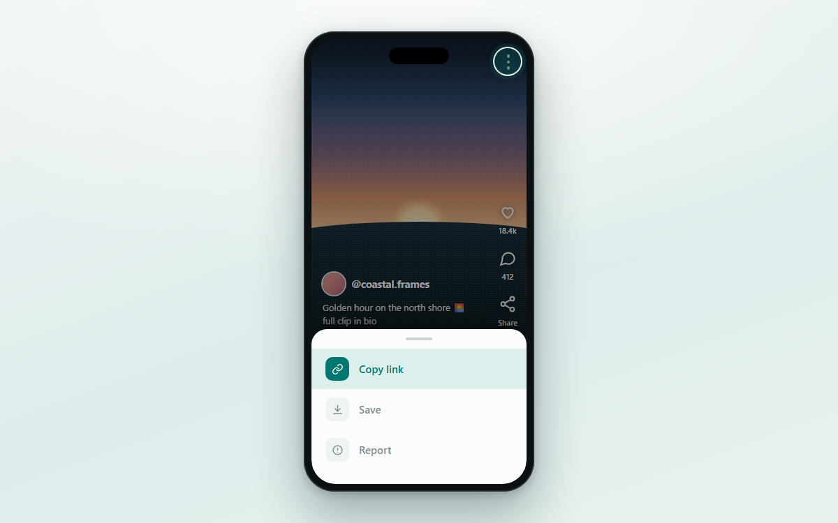Copy the Reel link — illustrated